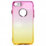 Wholesale iPhone 7 Plus Two Tone Color Hybrid Case (Hotpink Gold)